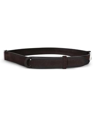 Orciani Cloudy No-Buckle Suede Belt - White