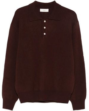 DUNST Gebreid Poloshirt - Bruin