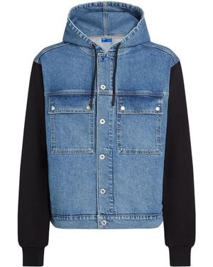 Karl Lagerfeld Denim Jack Met Capuchon - Blauw