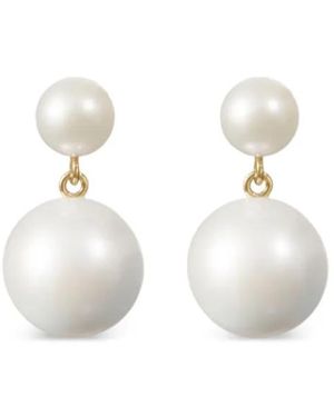 Sophie Bille Brahe Pendientes Venus Moon En Oro De 14 Ct - Blanco