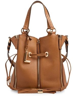 Lancel Medium Premier Flirt Leather-Tassel Bucket Bag - Brown