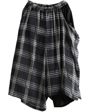 Y's Yohji Yamamoto Plaid Paneled Pants - Black