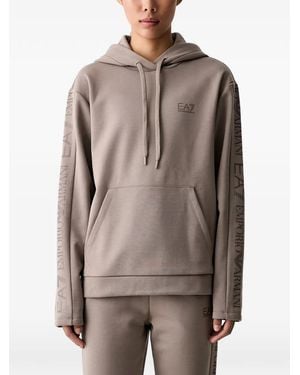 EA7 Logo-Print Hooded Tracksuit - Gray