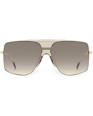 Victoria Beckham Oversized Pilot-Frame Sunglasses - Grey