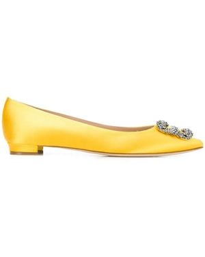 Manolo Blahnik Hangisi Ballerinas - Yellow
