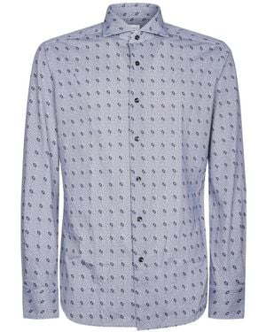 Xacus Camisa Con Estampado Geométrico - Azul