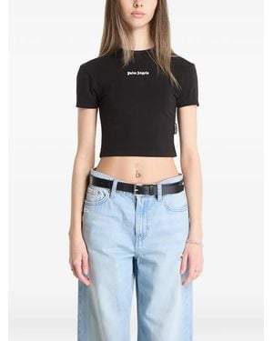 Palm Angels Logo-Print T-Shirt - Black