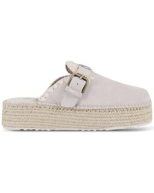 Mou Suede Slippers - White