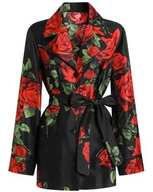Dolce & Gabbana Vanity Twill Blouse Met Roos-Print - Rood