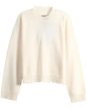 Uma Wang Maglione Con Effetto Vissuto - Bianco