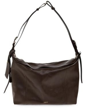 Furla Ginevra Leather Shoulder Bag - Brown