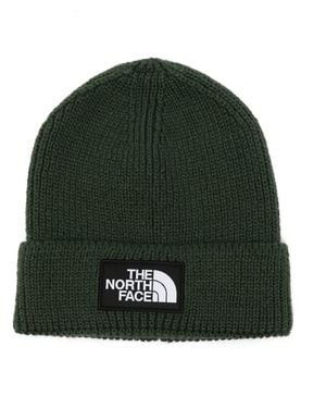 The North Face Logo-Patch Ribbed-Knit Beanie Hat - Green