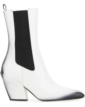 Prada Bottines Chelsea En Cuir 100 Mm - Blanc