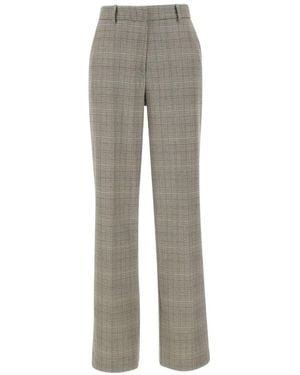 Kaos Check-Pattern Straight-Leg Pants - Gray