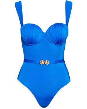 Noire Swimwear ベルテッド ワンピース水着 - ブルー