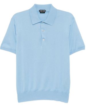 Tom Ford Pure Cotton Polo - Blue