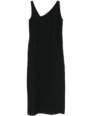 Occleus Asymmetric-Neck Midi Dress - Black