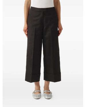 PT Torino Pressed-Crease Turned-Up-Cuff Pants - Black