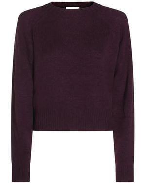 Allude Cashmere Raglan-Sleeve Sweater - Purple