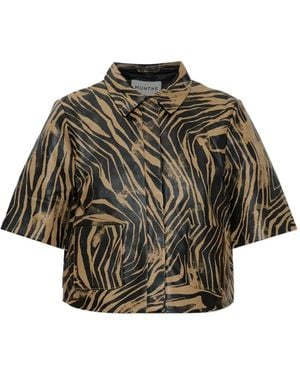 Munthe Zebra-Print Shirt - Gray