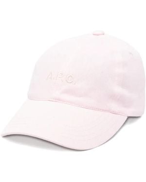 A.P.C. Embossed Baseball Cap - Pink