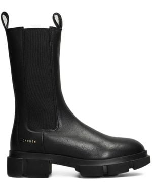 COPENHAGEN Elasticated-Panel Leather Chelsea Boots - Black