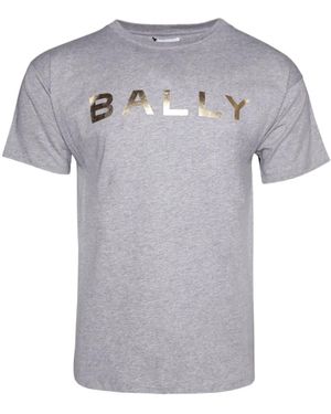 Bally Logo-Print Mélange Cotton T-Shirt - Grey