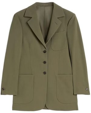 Jil Sander Wollen Blazer Met Enkele Rij Knopen - Groen