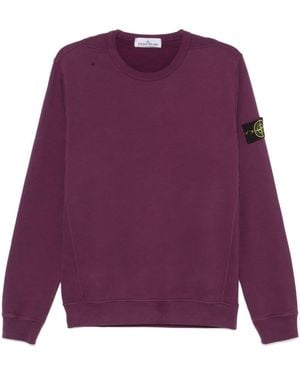 Stone Island Brushed Organic-Cotton Sweatshirt - Purple