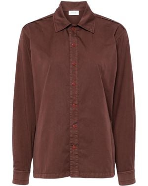 Lemaire Spread-collar Cotton Shirt - Brown