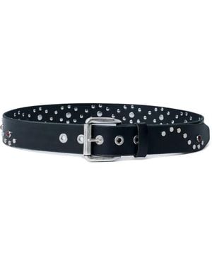 Our Legacy Metal Detailing Leather Belt - White