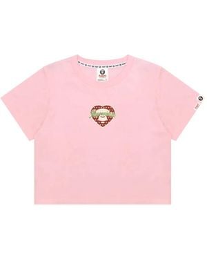 Aape By A Bathing Ape Heart-Motif T-Shirt - Pink