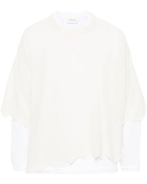 Atomo Factory Layered Raw-Cut Jumper - White