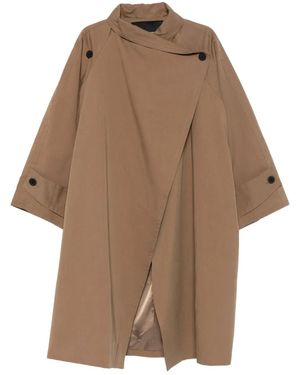 ELEH Asymmetric Single-Breasted Coat - Brown