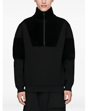 Y-3 Half-Zip Panelled Jumper - Black