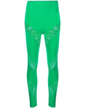 Philipp Plein Perforated-Panelled Seamless Leggings - Green