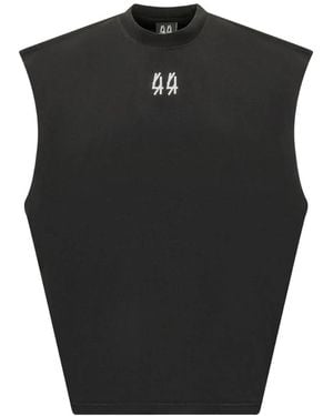 44 Label Group Logo-Print Sleeveless Vest - Black