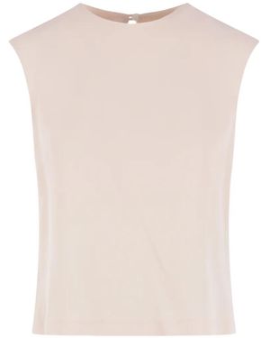 Glanshirt Crew-Neck Blouse - Natural