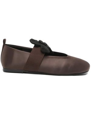 Stine Goya Flower Strap Ballet Flats - Brown