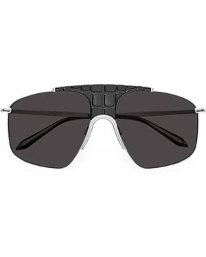 Alaïa Pilotenbrille Mit Kroko-Effekt - Schwarz