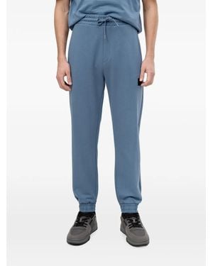 HUGO Logo-Patch Drawstring Track Pants - Blue
