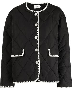B+ AB Quilted Buttoned Jacket - Black