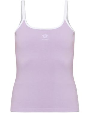 Versace Débardeur À Logo Imprimé - Purple