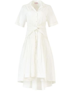 Rosie Assoulin Robe En Coton À Coupe Mi-Longue - Blanc