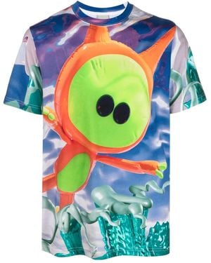 Perks And Mini Marpi プリント オーガニックコットン Tシャツ - ブルー