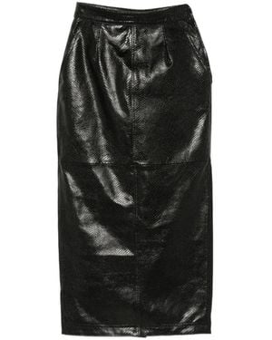 Willy Chavarria Leather Tubo Skirt - Black