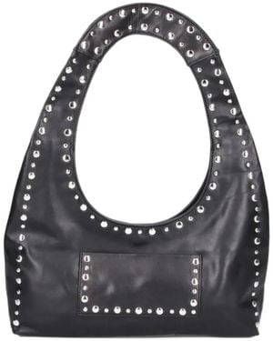 GIMAGUAS Franca Studded Leather Shoulder Bag - Black