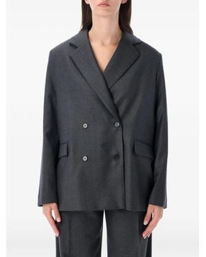 Loulou de Saison Donau Lds Double-Breasted Blazer - Gray