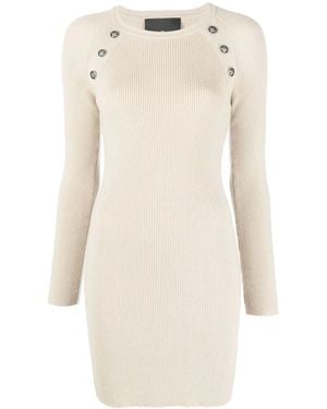 John Richmond Button-Embellished Detail Dress - Natural