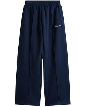 Tommy Hilfiger Embroidered-Logo Trousers - Blue